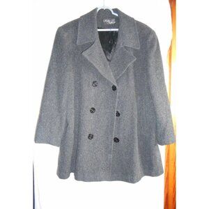 Vintage Wool Grey Lined Pea Coat Made in USA